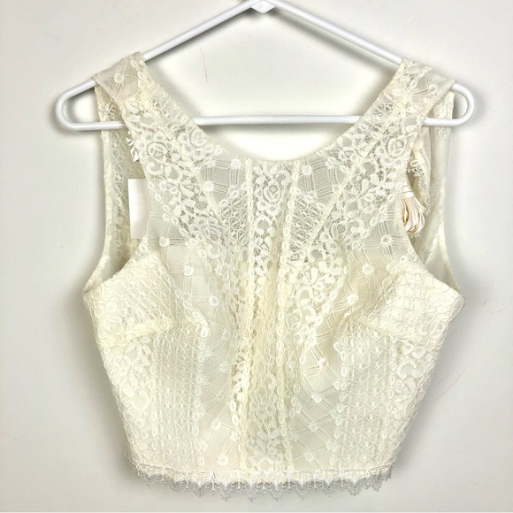 Galina NEW Ivory Sleeveless Lace Corset Crop Top Size 6 NWT - Picture 6 of 12